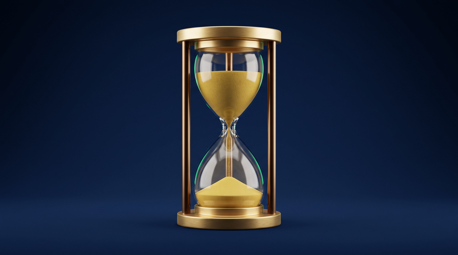 An hourglass with sand running through it